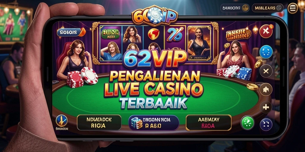 Tampilan gameplay Live Casino yang mendebarkan dari 62VIP.