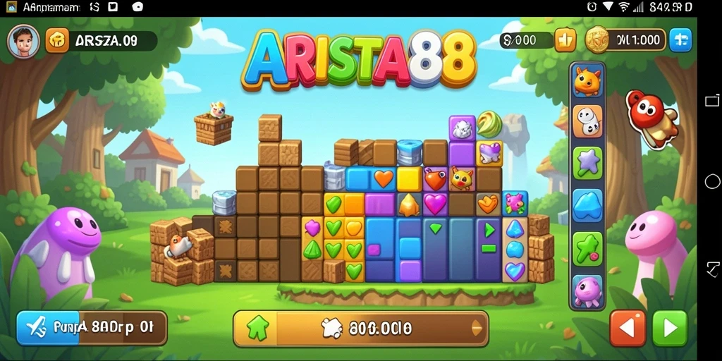 Tampilan game ARISTA88 dengan berbagai puzzle menarik.