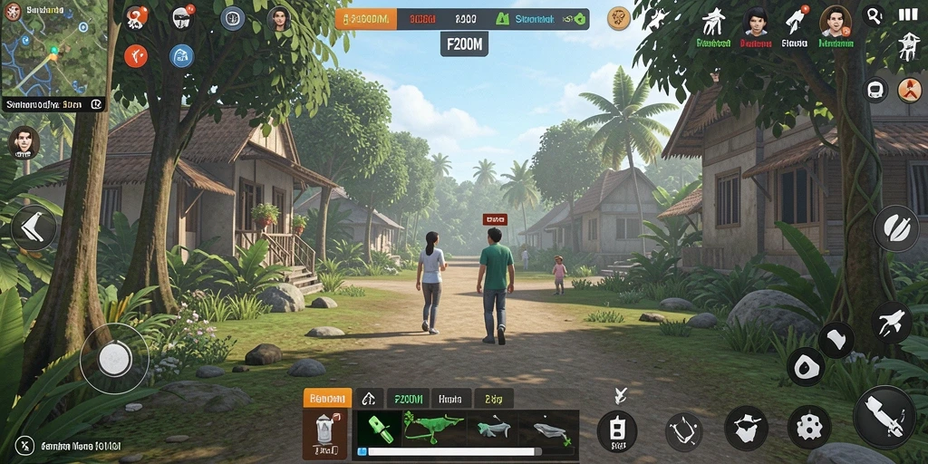 Tangkapan layar F200M menunjukkan gameplay simulasi yang menarik dan interaktif.