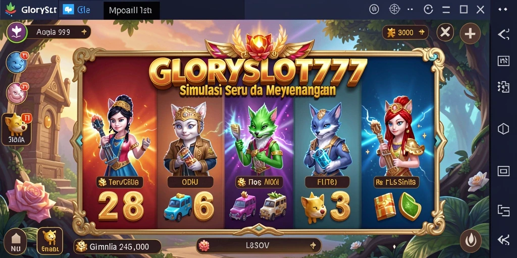 Tampilan gameplay seru dari GLORYSLOT777 yang menampilkan berbagai mesin slot.
