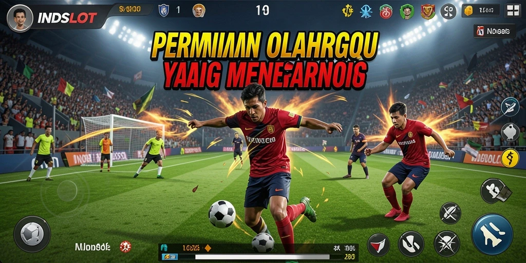 Tampilan utama INDSLOT yang menggambarkan gameplay olahraga yang seru.