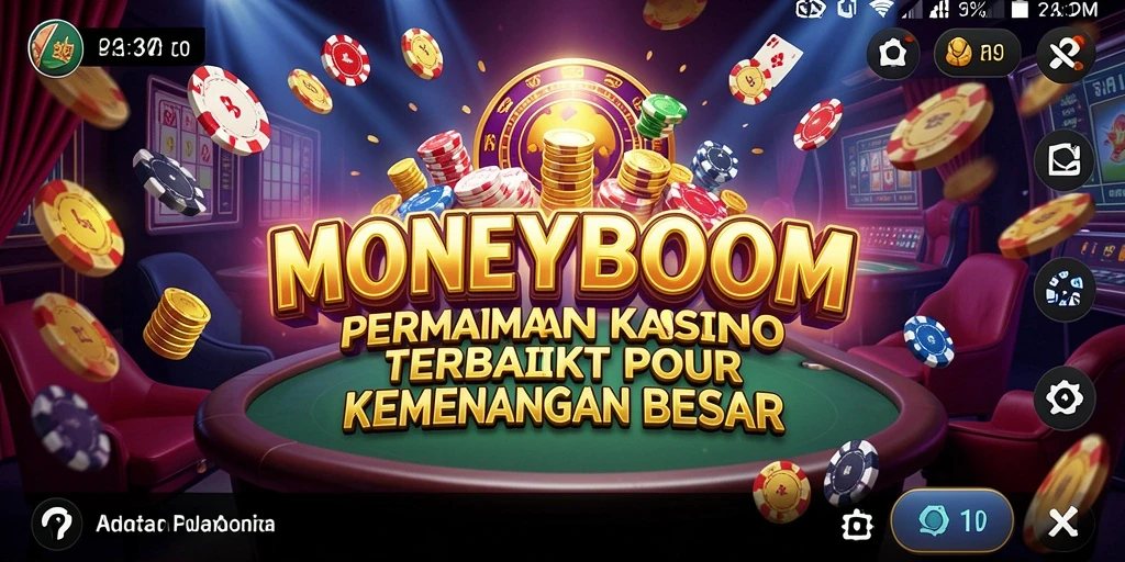 Screenshot MONEYBOOM menampilkan grafik permainan Kasino yang memukau.