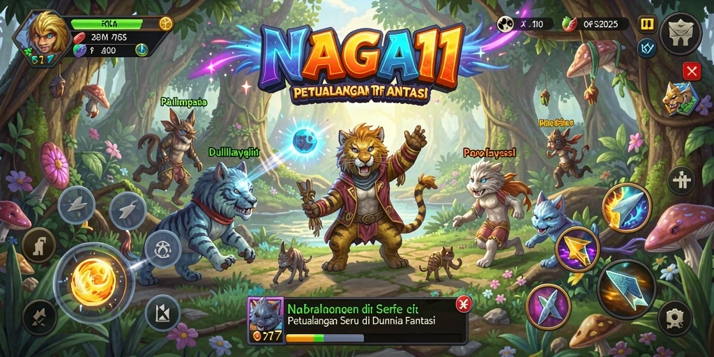 Screenshot gameplay NAGA11 yang menunjukkan petualangan mendebarkan.