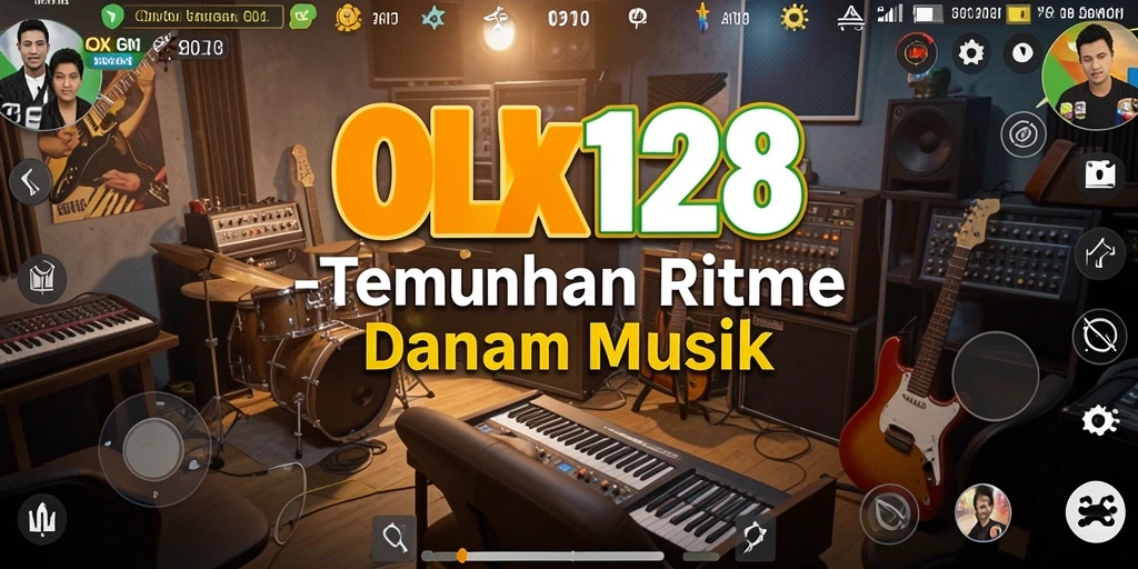 Tampilan gameplay OLX128 yang menampilkan kegembiraan dalam musik.