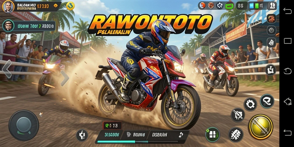 Tampilan mendebarkan saat balapan motor di RAWONTOTO.
