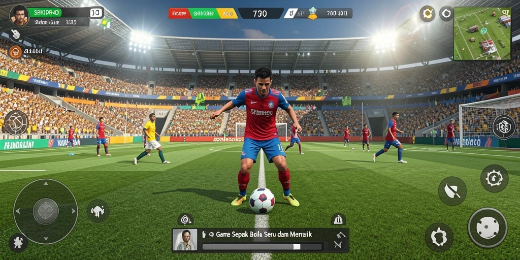 Gameplay seru dalam SENIOR4D dengan aksi sepak bola menegangkan.
